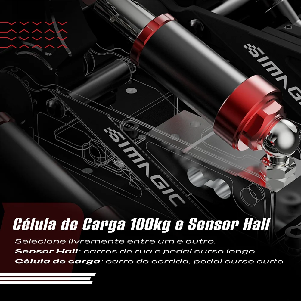 Pedaleira P1000 Tri Pedal Simagic Simulador Extreme Simracing Pedaleira P1000 Tri Pedal Simagic Simulador Extreme Simracing
