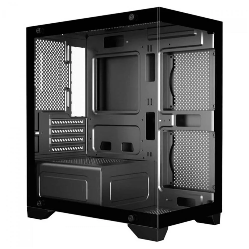 Gabinete Gamer K-mex Poseidon Ii Mid Tower Micro Atx Vidro Temperado Usb 3.2 S/ Fan - Preto Gabinete Gamer K-mex Poseidon Ii Mid Tower Micro Atx Vidro Temperado Usb 3.2 S/ Fan - Preto