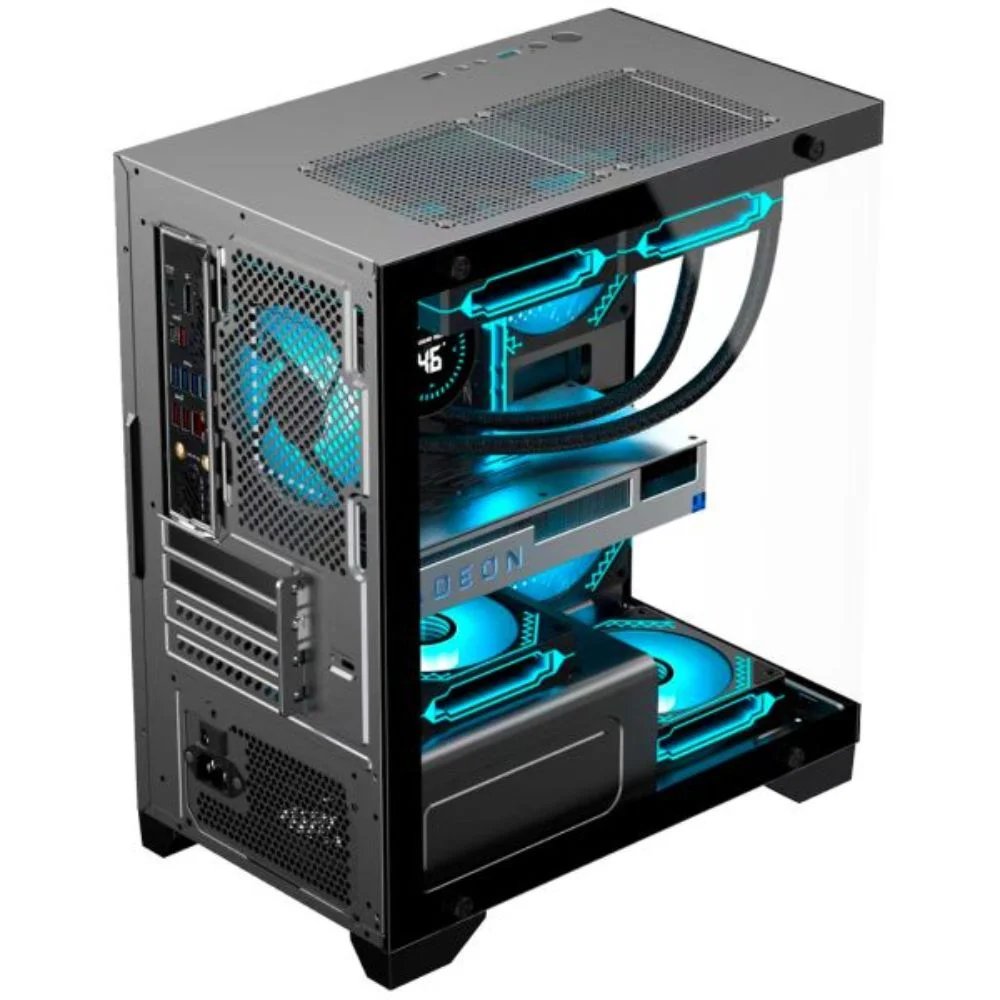 Gabinete Gamer K-mex Poseidon Ii Mid Tower Micro Atx Vidro Temperado Usb 3.2 S/ Fan - Preto Gabinete Gamer K-mex Poseidon Ii Mid Tower Micro Atx Vidro Temperado Usb 3.2 S/ Fan - Preto