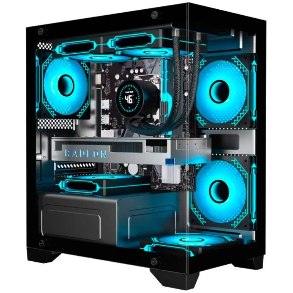 Gabinete Gamer K-mex Poseidon Ii Mid Tower Micro Atx Vidro Temperado Usb 3.2 S/ Fan - Preto Gabinete Gamer K-mex Poseidon Ii Mid Tower Micro Atx Vidro Temperado Usb 3.2 S/ Fan - Preto