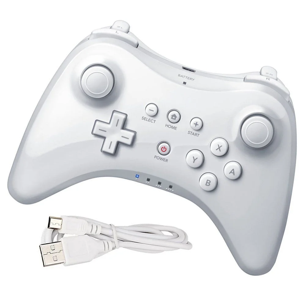 Controle Sem Fio Nintendo Wii U Pro Wireless Bluetooth Branco Controle Sem Fio Nintendo Wii U Pro Wireless Bluetooth Branco