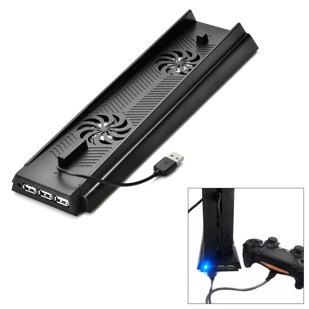 Base Suporte 2 Cooler Para Playstation 4 Fat Carregador 3 Usb Ps4 Base Suporte 2 Cooler Para Playstation 4 Fat Carregador 3 Usb Ps4