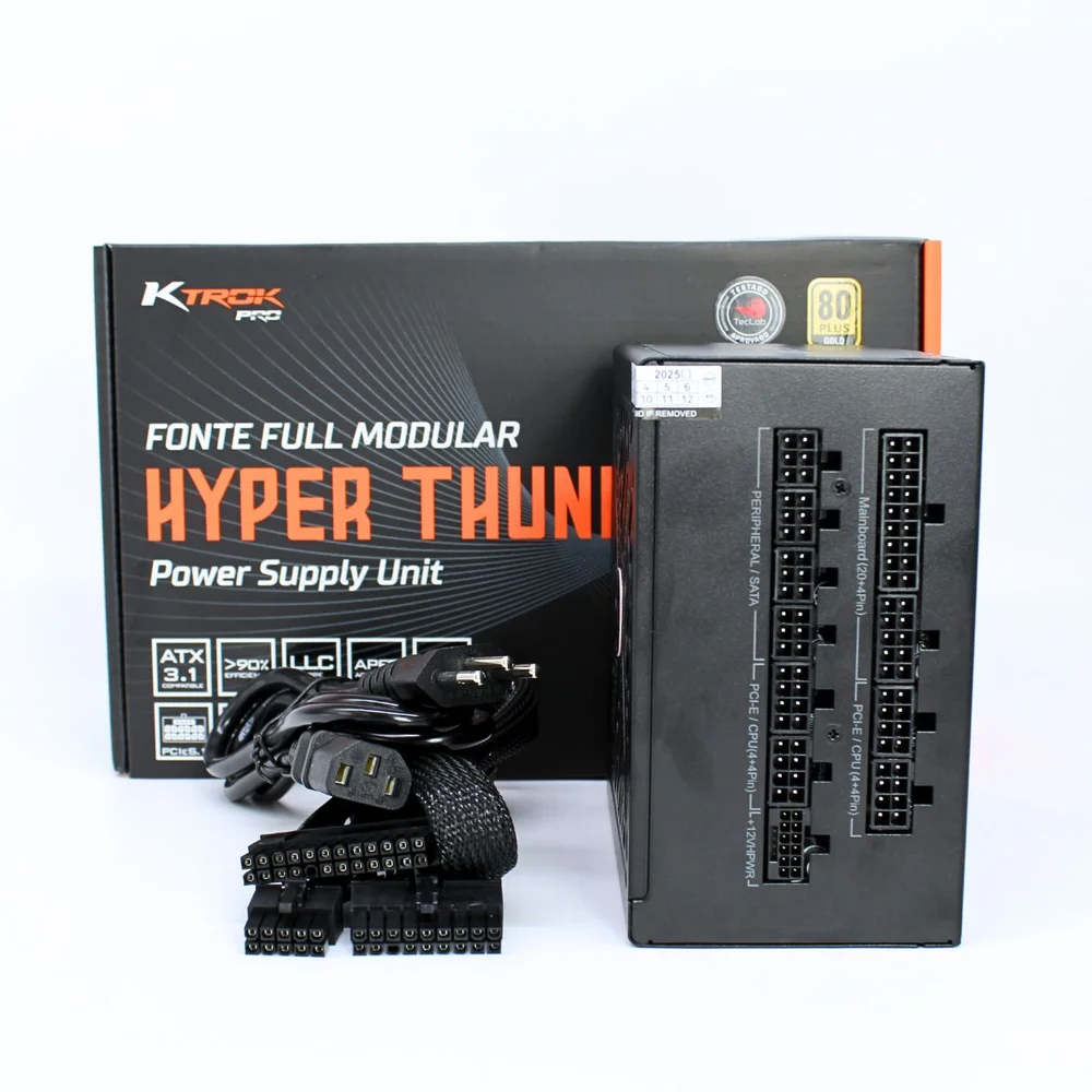 Fonte Gamer Ktrok Hyper Thunder 850w Full Modular Gold Atx 3.1 Fonte Gamer Ktrok Hyper Thunder 850w Full Modular Gold Atx 3.1