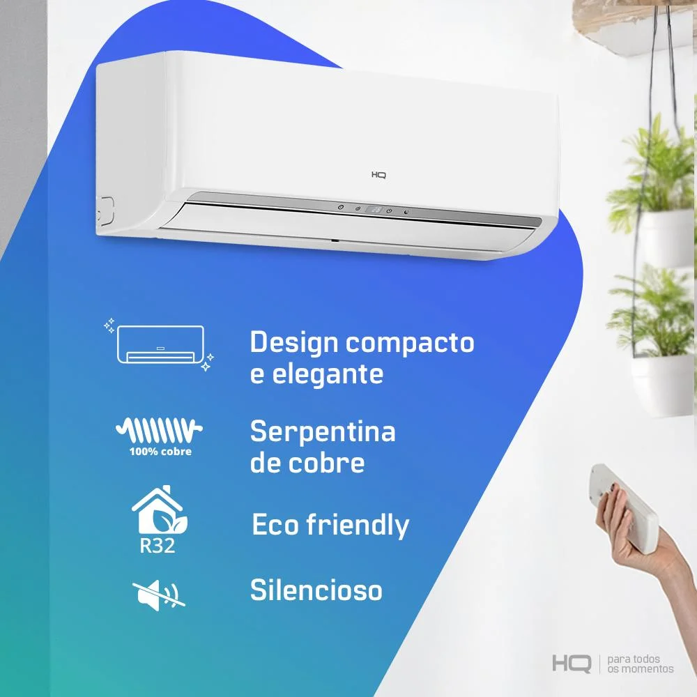 Ar Condicionado Split Hq Hi Wall Inverter 9.000 Btu/h Frio Monofásico Branco Hq-inv9000fh - 220v Ar Condicionado Split Hq Hi Wall Inverter 9.000 Btu/h Frio Monofásico Branco Hq-inv9000fh - 220v