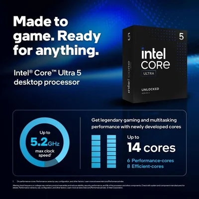 Processador Intel Ultra 5 245K Arrow Lake 42Ghz