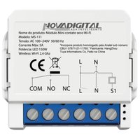 Módulo Mini Contato Seco Wi-fi Casa Inteligente Branco Novadigital Ms-111