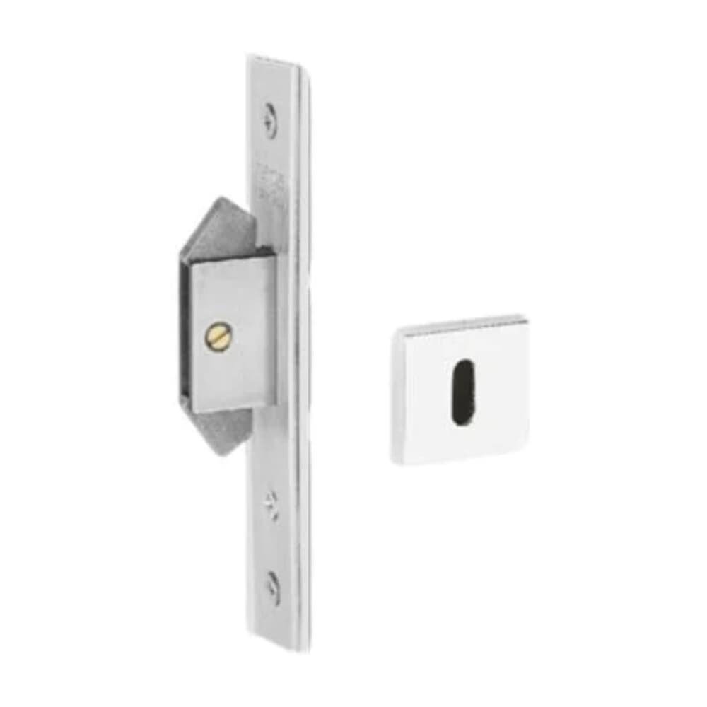 Fechadura Interna 622 Porta De Correr Asa De Avião 45mm Ros529 Cromo Acetinado Haga