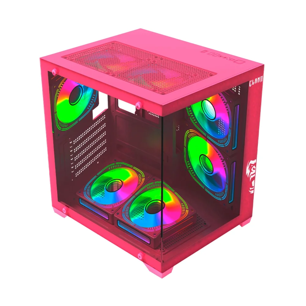 Gabinete Gamer Aquário Candy Clanm, Tower, Mini-itx - Micro-atx, Vidro Temperado Lateral , Rosa Gabinete Gamer Aquário Candy Clanm, Tower, Mini-itx - Micro-atx, Vidro Temperado Lateral , Rosa