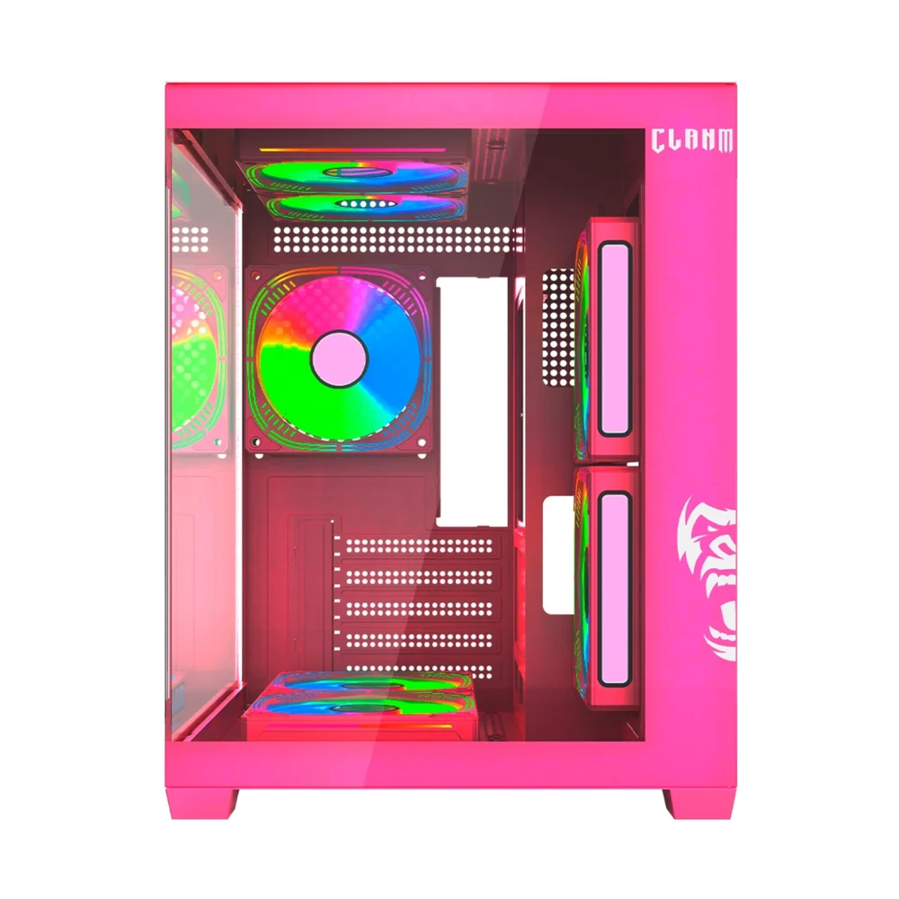 Gabinete Gamer Aquário Candy Clanm, Tower, Mini-itx - Micro-atx, Vidro Temperado Lateral , Rosa Gabinete Gamer Aquário Candy Clanm, Tower, Mini-itx - Micro-atx, Vidro Temperado Lateral , Rosa