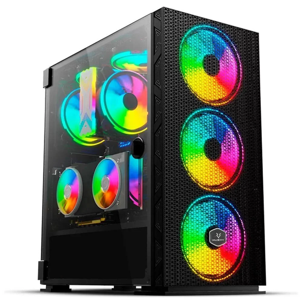 Gabinete Gamer Husky Polar Mid Tower ARGB com Fan Vidro Temperado GA-HPO-140 Gabinete Gamer Husky Polar Mid Tower ARGB com Fan Vidro Temperado GA-HPO-140