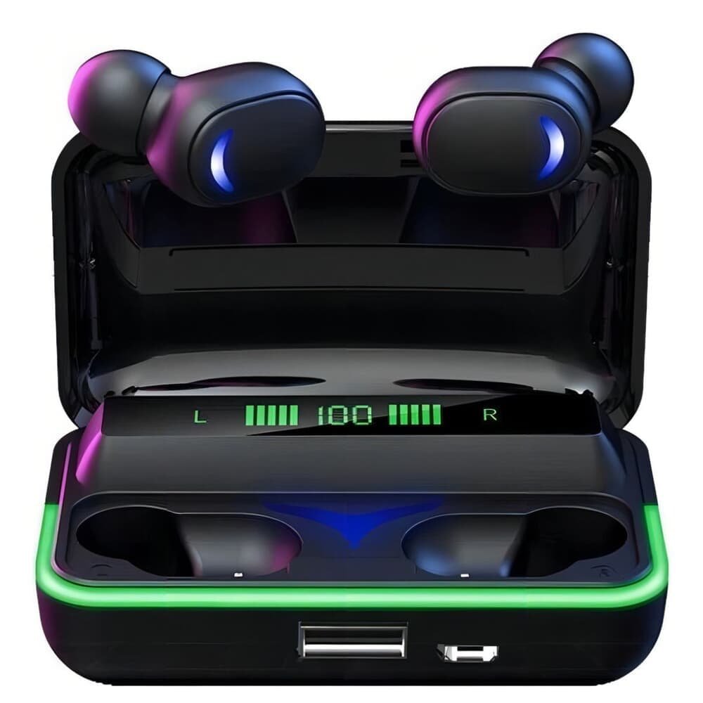 Fone Ouvido Preto LED Power Bank Para Samsung A10