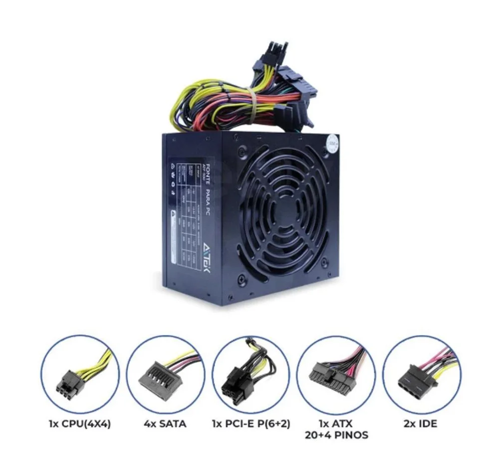 Fonte Alimentação Atx 500w Bivolt PC Computador Fonte Alimentação Atx 500w Bivolt PC Computador