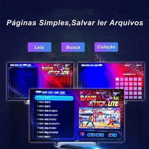 Stick De Jogo Clássico 4k Sem Fio Com Jogos Integrados Cor:preto