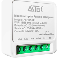 Mini Interruptor De Luz Inteligente 16a Wifi Disjuntor De Controle Remoto, Alexa, Google Home, Smart Home