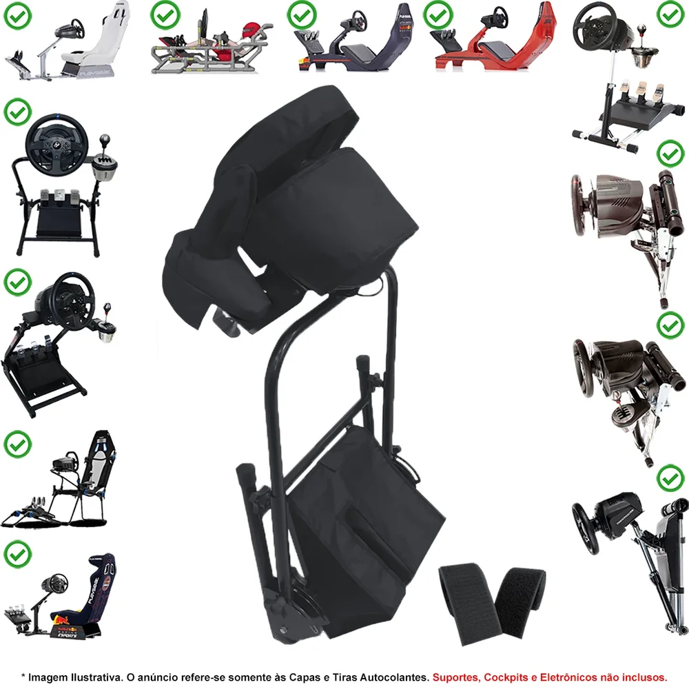 Kit Capas Protetoras Qualicapas Compatíveis C/ Volante E Base T300RS GT + Pedal T3PA + Câmbio TH8A-TH8S Thrustmaster Kit Capas Protetoras Qualicapas Compatíveis C/ Volante E Base T300RS GT + Pedal T3PA + Câmbio TH8A-TH8S Thrustmaster