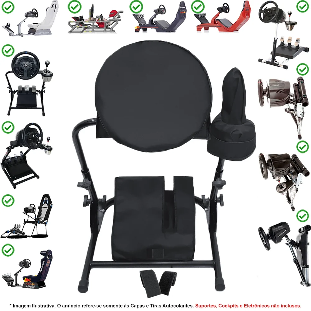 Kit Capas Protetoras Qualicapas Compatíveis C/ Volante E Base T300RS GT + Pedal T3PA + Câmbio TH8A-TH8S Thrustmaster Kit Capas Protetoras Qualicapas Compatíveis C/ Volante E Base T300RS GT + Pedal T3PA + Câmbio TH8A-TH8S Thrustmaster