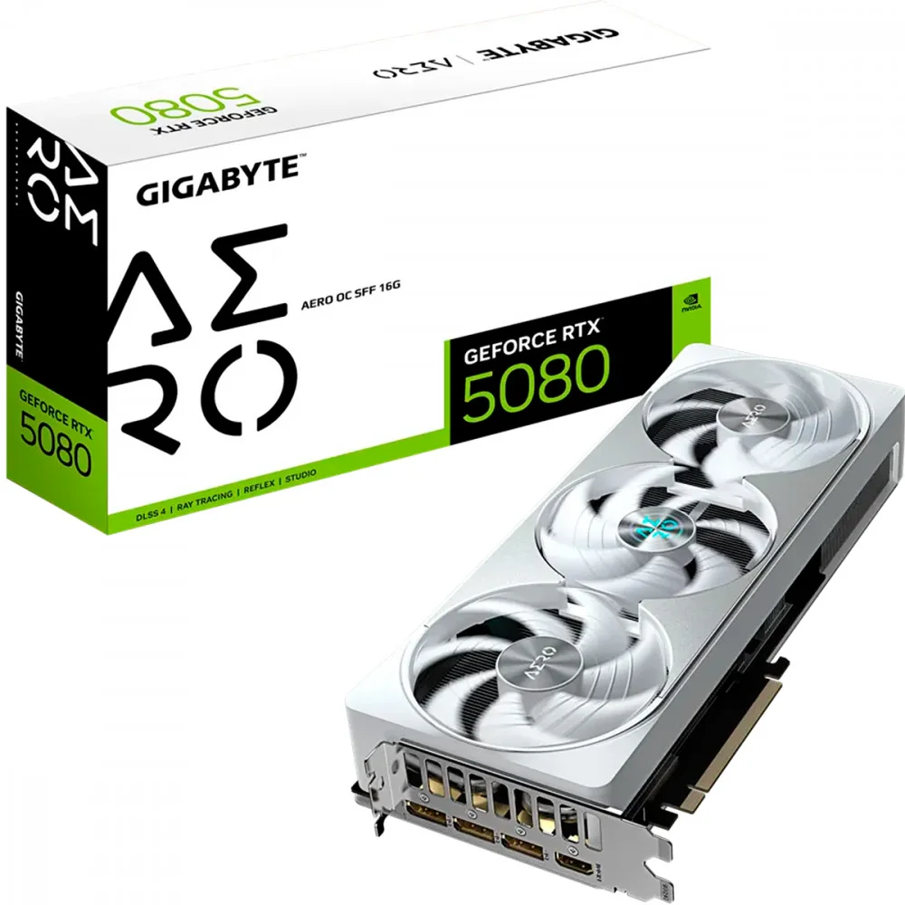 Placa De Video Gigabyte Geforce RTX 5080 Aero Oc 16gb Gddr7 256 Bit