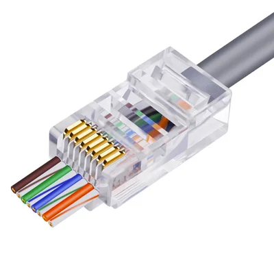 Conector Rj45 Macho Cat6 / Cat5e Cabo Rede Ez Vazado 100un
