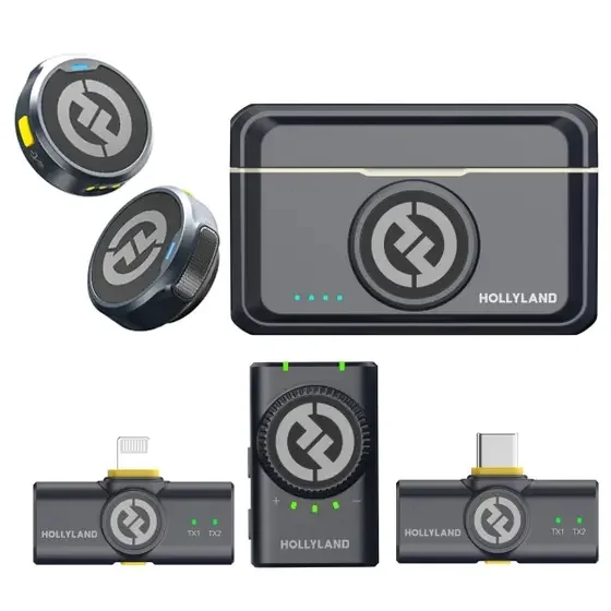 Microfone de Lapela Sem Fio 2TX+3RX USB-C Lark M2 Hollyland