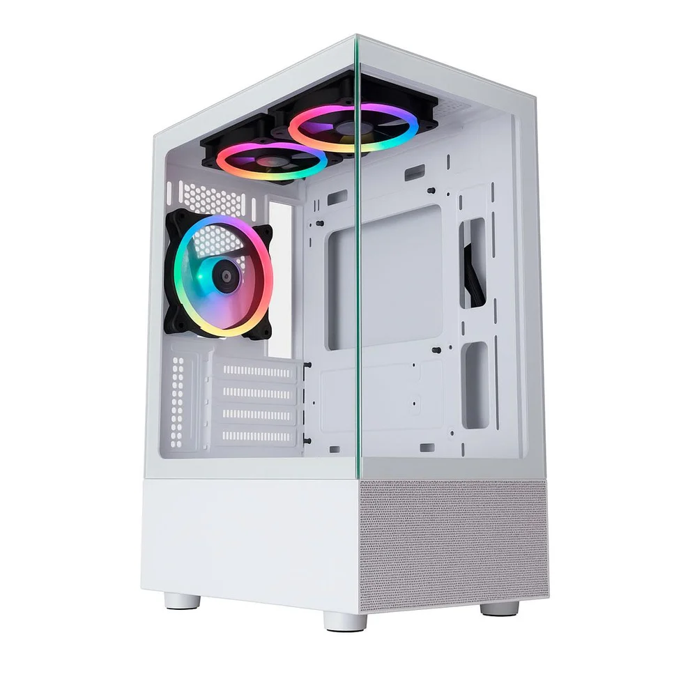 Gabinete Gamer K-mex Aquario Cg-w1tw Medusa Branco Micro Atx Sem Fan