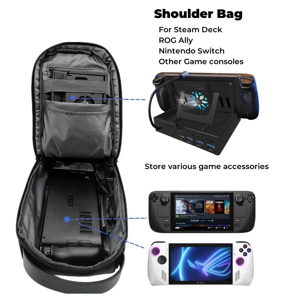 Bolsa Mochila Transporte Para Nintendo Switch Steam Deck Playstation Portal Case Preta