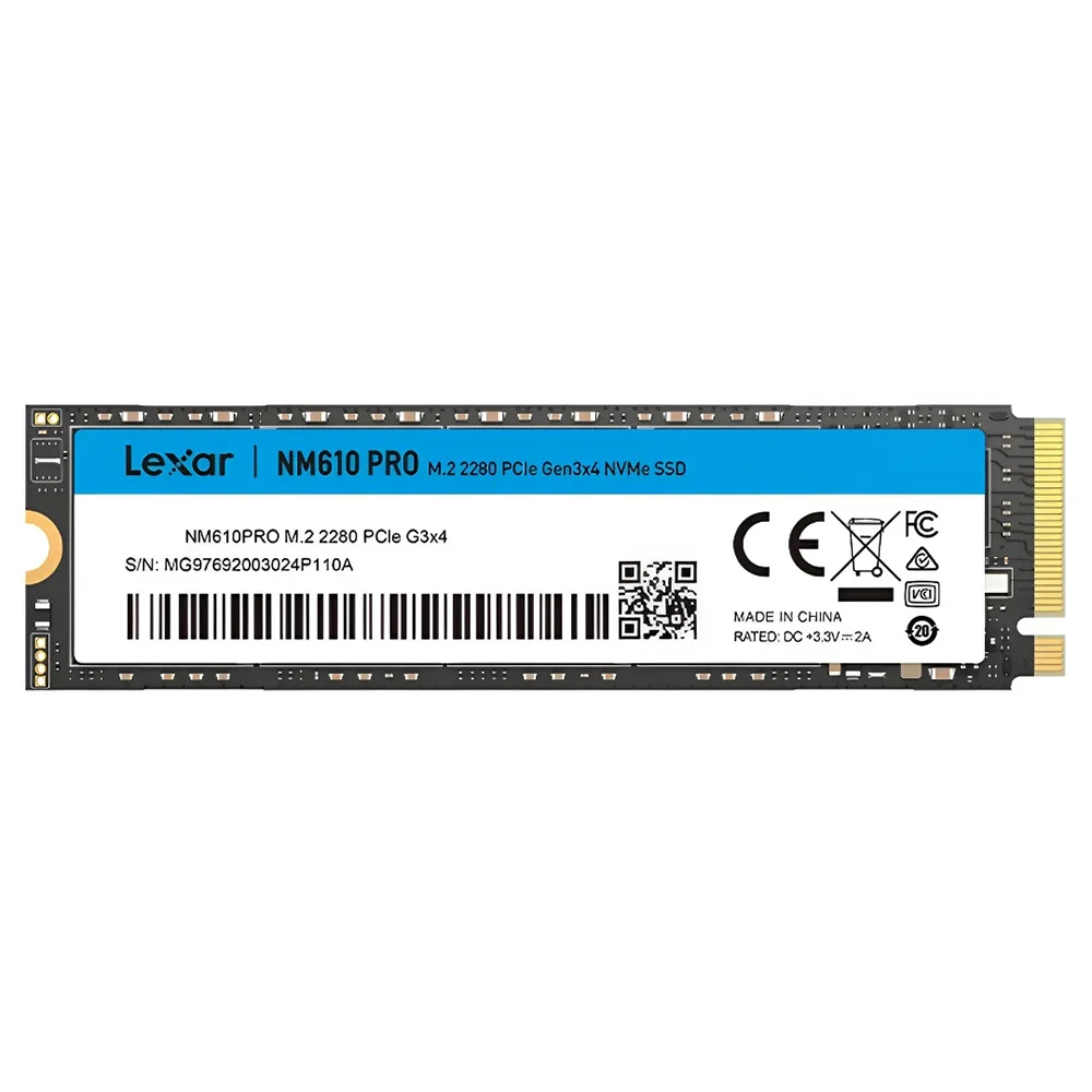 SSD M.2 1TB Lexar Nm610 Pro 2280 Nvme 1.4 PCie Gen3x4 Lnm610p001t-rnnng 3300/2600mb/s