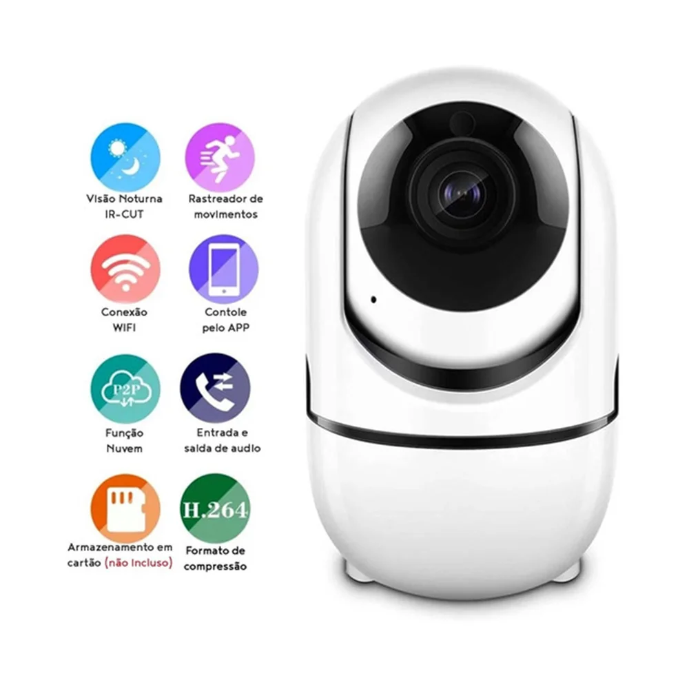 Câmera De Segurança Ip 720p Visão Noturna Wireless Com Varredura