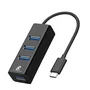 Hub Adaptador USB Tipo C Para 4 Saídas USB, Preto - Xc-Hub-10