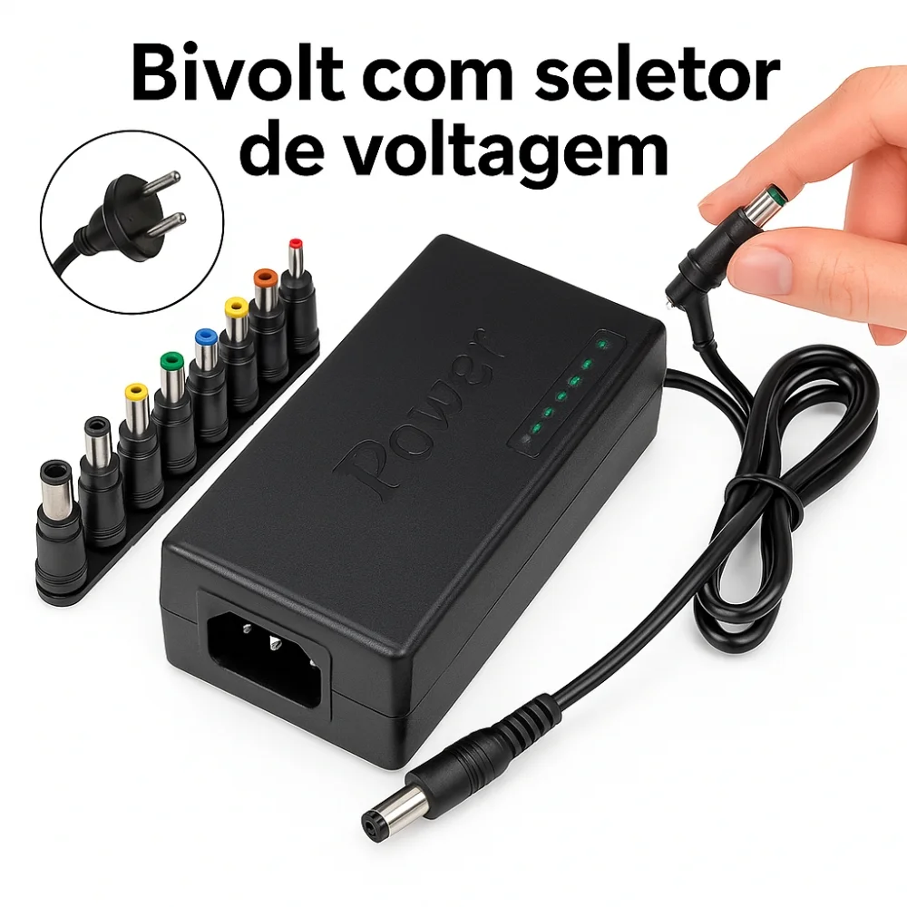 Adaptador Universal Notebook Energia Bivolt Ajuste Simples - view 5