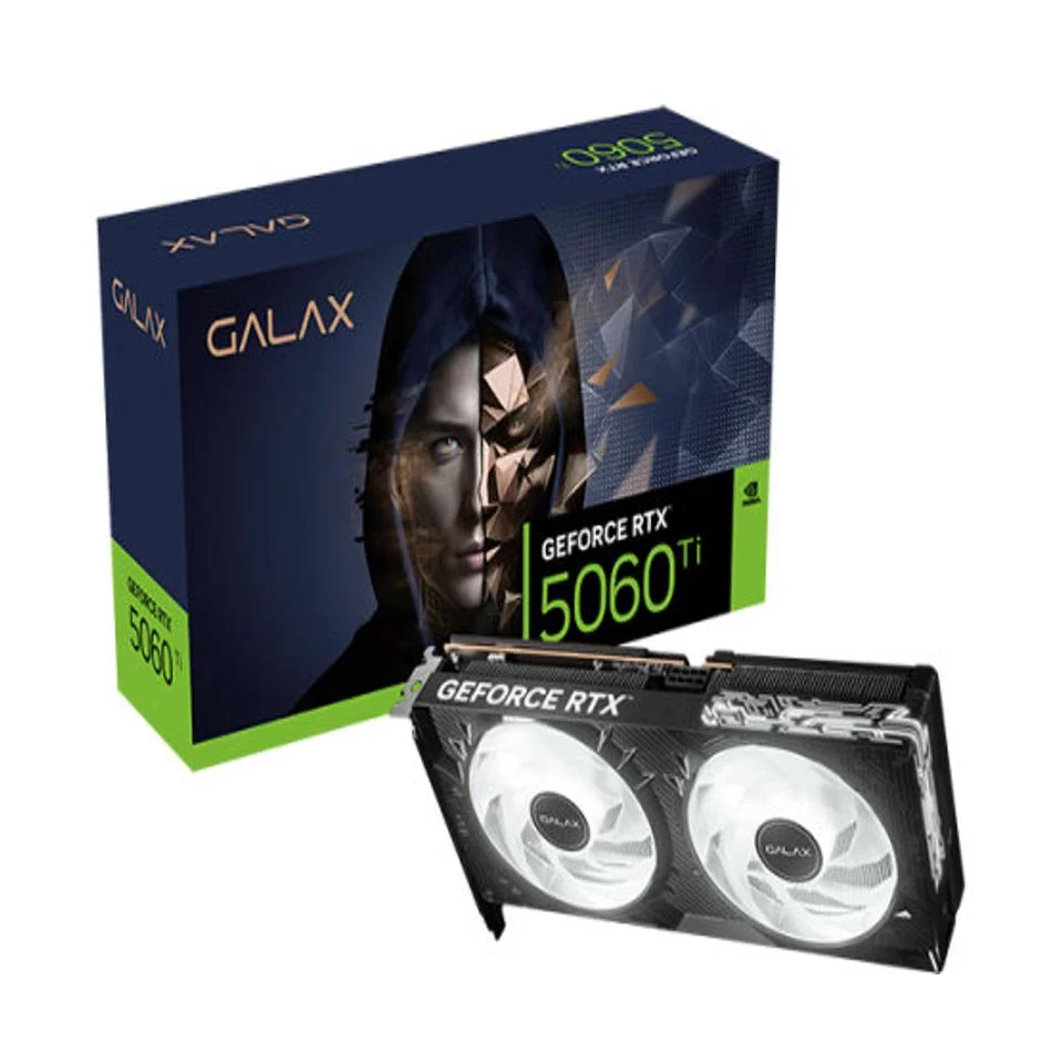 Placa De Vídeo Nvidia Geforce Galax RTX5060ti 16gb Gddr7 128 Bits Black Gf 1-click Oc - 561zn8mdcpoc
