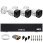 Kit 3 Câmeras Intelbras Vhc 1120 B Hd 720p Visão Noturna 20m + Dvr Gravador Intelbras Mhdx 1004-c