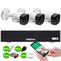 Kit 3 Câmeras Intelbras Vhc 1120 B Hd 720p Visão Noturna 20m  + Dvr Gravador Intelbras Mhdx 1004-c
