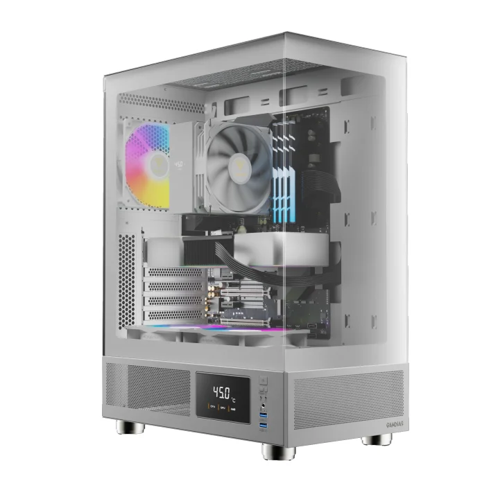 Gabinete Gamer Gamdias Atlas E1 Wh Digital, Mid-tower, Vidro Temp, 3 Fans, White - Atlas E1 Wh Gabinete Gamer Gamdias Atlas E1 Wh Digital, Mid-tower, Vidro Temp, 3 Fans, White - Atlas E1 Wh
