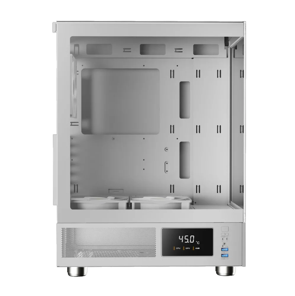 Gabinete Gamer Gamdias Atlas E1 Wh Digital, Mid-tower, Vidro Temp, 3 Fans, White - Atlas E1 Wh Gabinete Gamer Gamdias Atlas E1 Wh Digital, Mid-tower, Vidro Temp, 3 Fans, White - Atlas E1 Wh