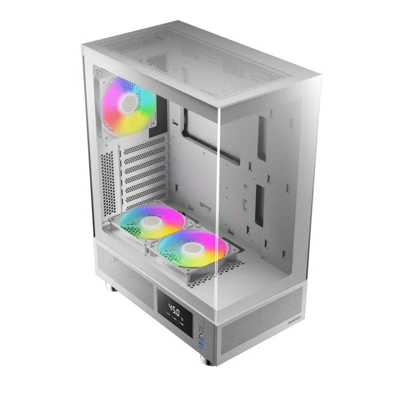Gabinete Gamer Gamdias Atlas E1 Wh Digital, Mid-tower, Vidro Temp, 3 Fans, White - Atlas E1 Wh Gabinete Gamer Gamdias Atlas E1 Wh Digital, Mid-tower, Vidro Temp, 3 Fans, White - Atlas E1 Wh
