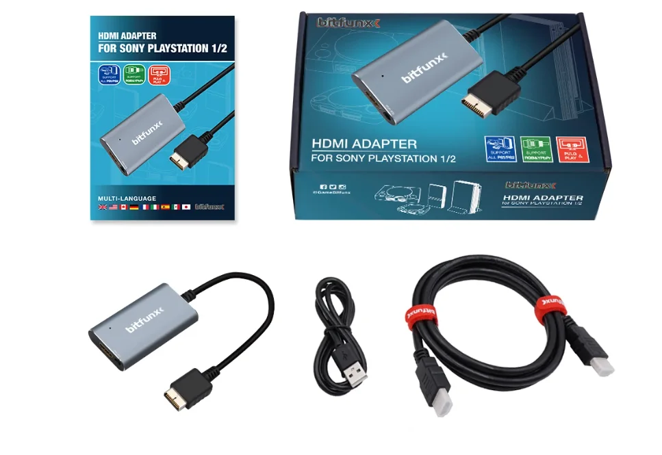 Adaptador HDMI Premium Compatível Com Ps1 E Ps2  (playstation 1 E Playstation 2) Bitfunx