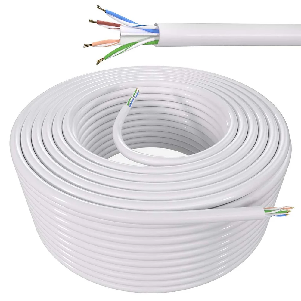 Cabo De Rede Cat6 Cobre Utp 4 Pares Branco 100 Metros Giga