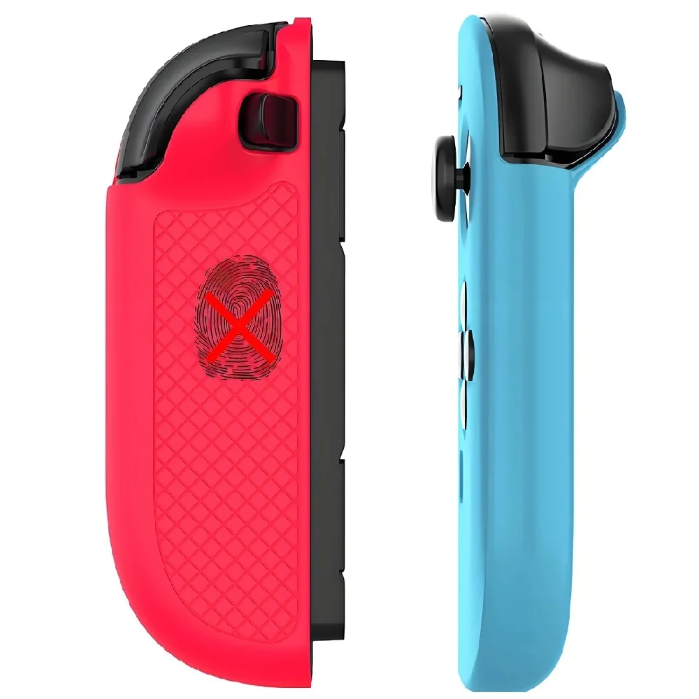Capa Azul Vermelho Antiaderente Case Joycon 2 Nintendo Switch 2 Silicone Proteçao