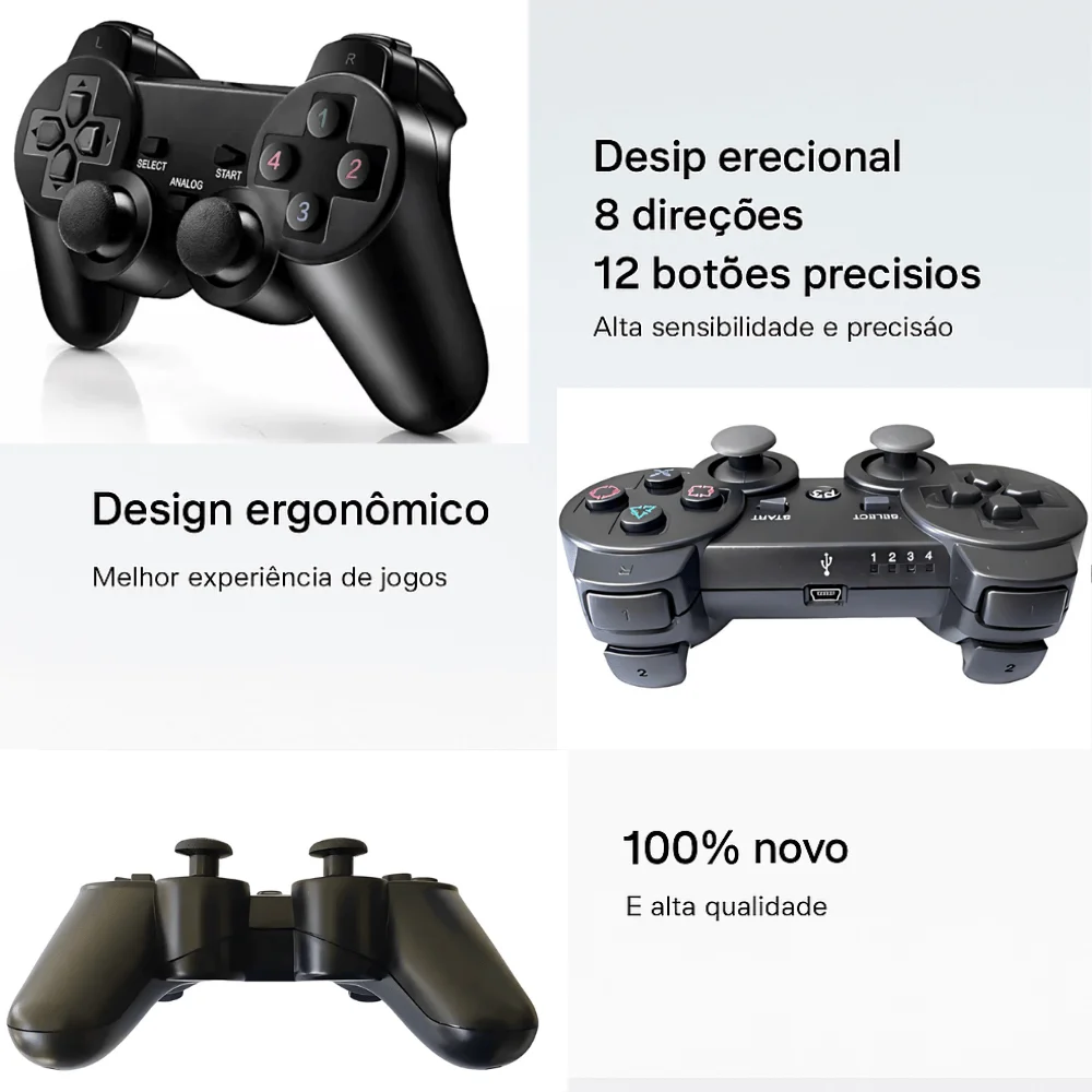 Controle De Video Game Sem Fio Usb Para Pst3 Preto Crs-gm05 Controle De Video Game Sem Fio Usb Para Pst3 Preto Crs-gm05