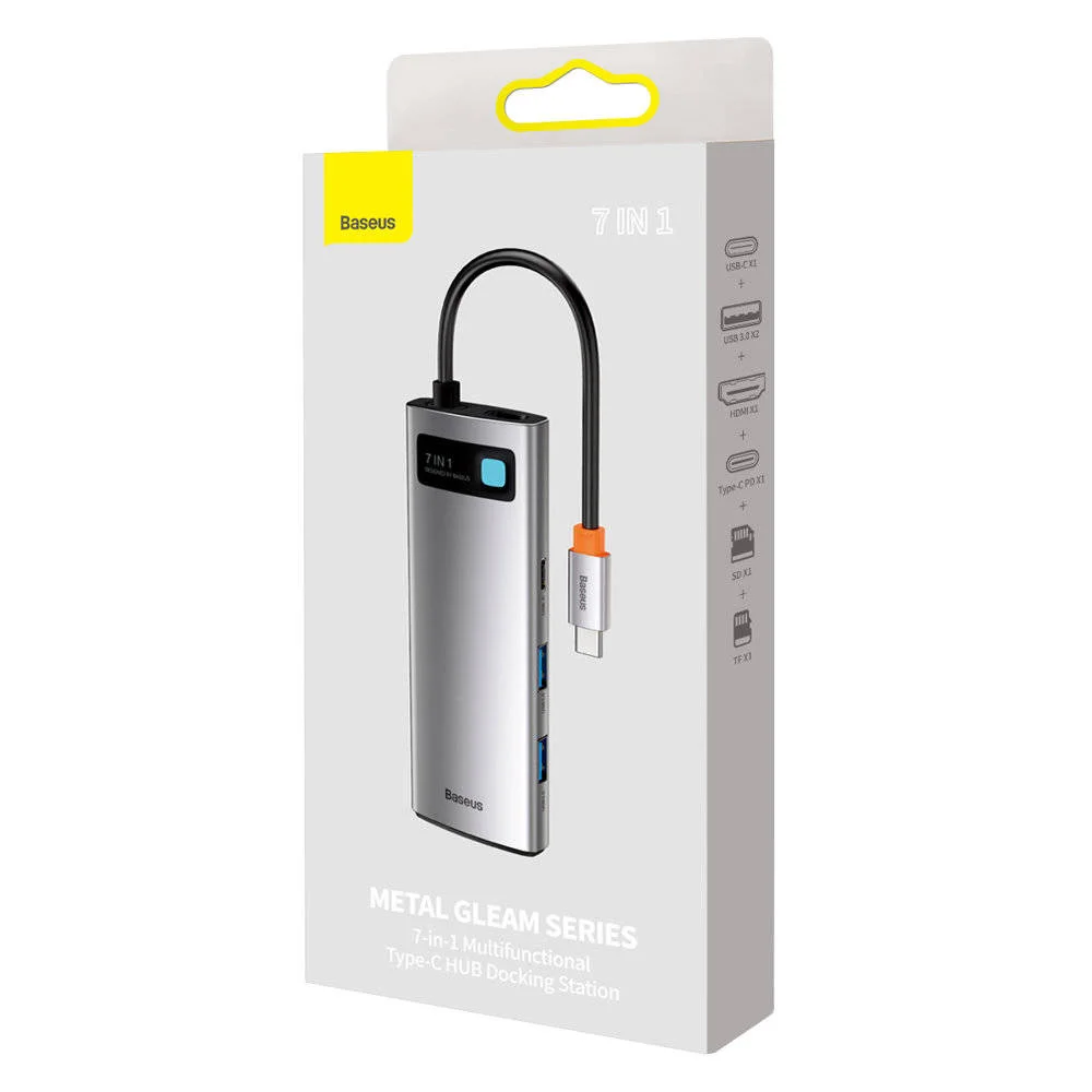 Hub Adaptador Baseus 7 Em 1 Clarity 4k@60hz Tipo C Usb 3.0.