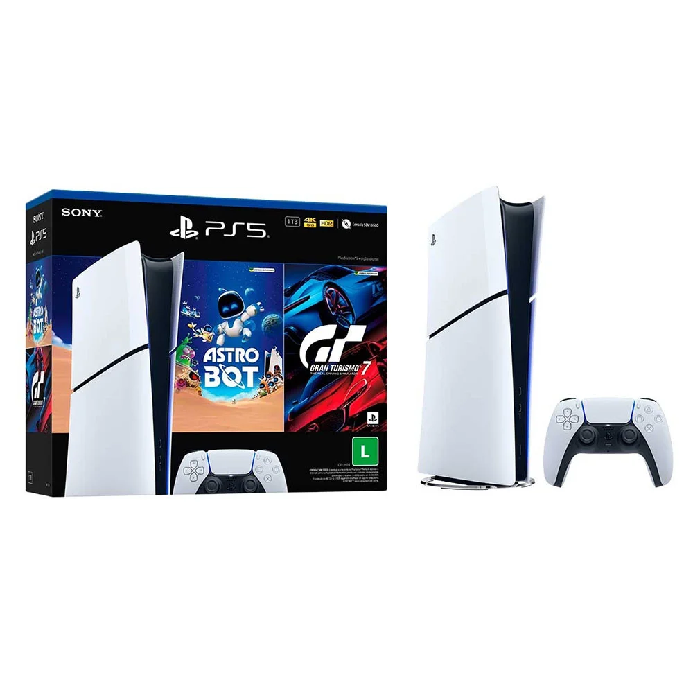 Console Playstion 5 Slim Digital Pacote Astro Bot E Gran Turismo 7 Console Playstion 5 Slim Digital Pacote Astro Bot E Gran Turismo 7