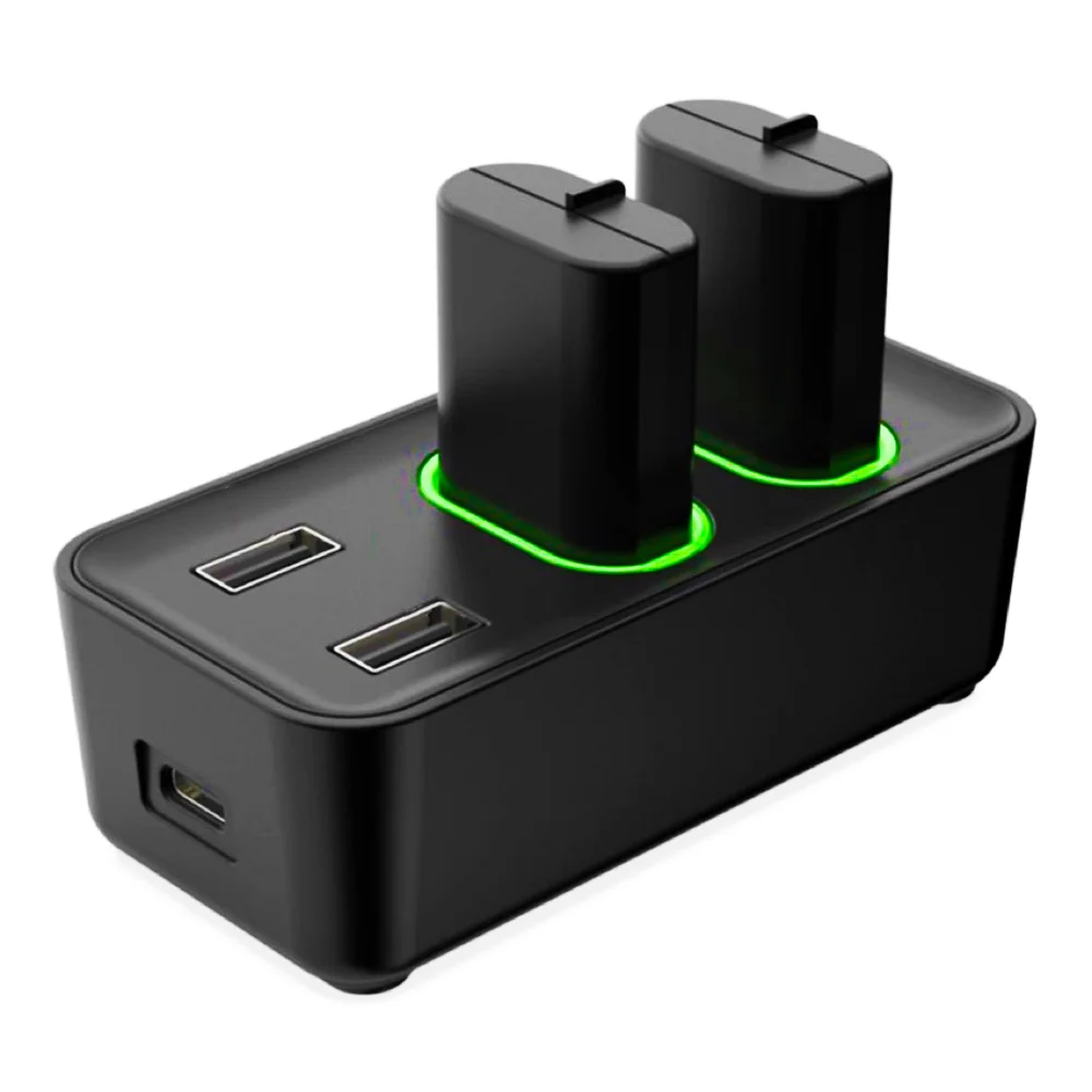 Base Dupla Para Carregador De Bateria X-box One Series S/x +2 Baterias 800mah Base Dupla Para Carregador De Bateria X-box One Series S/x +2 Baterias 800mah