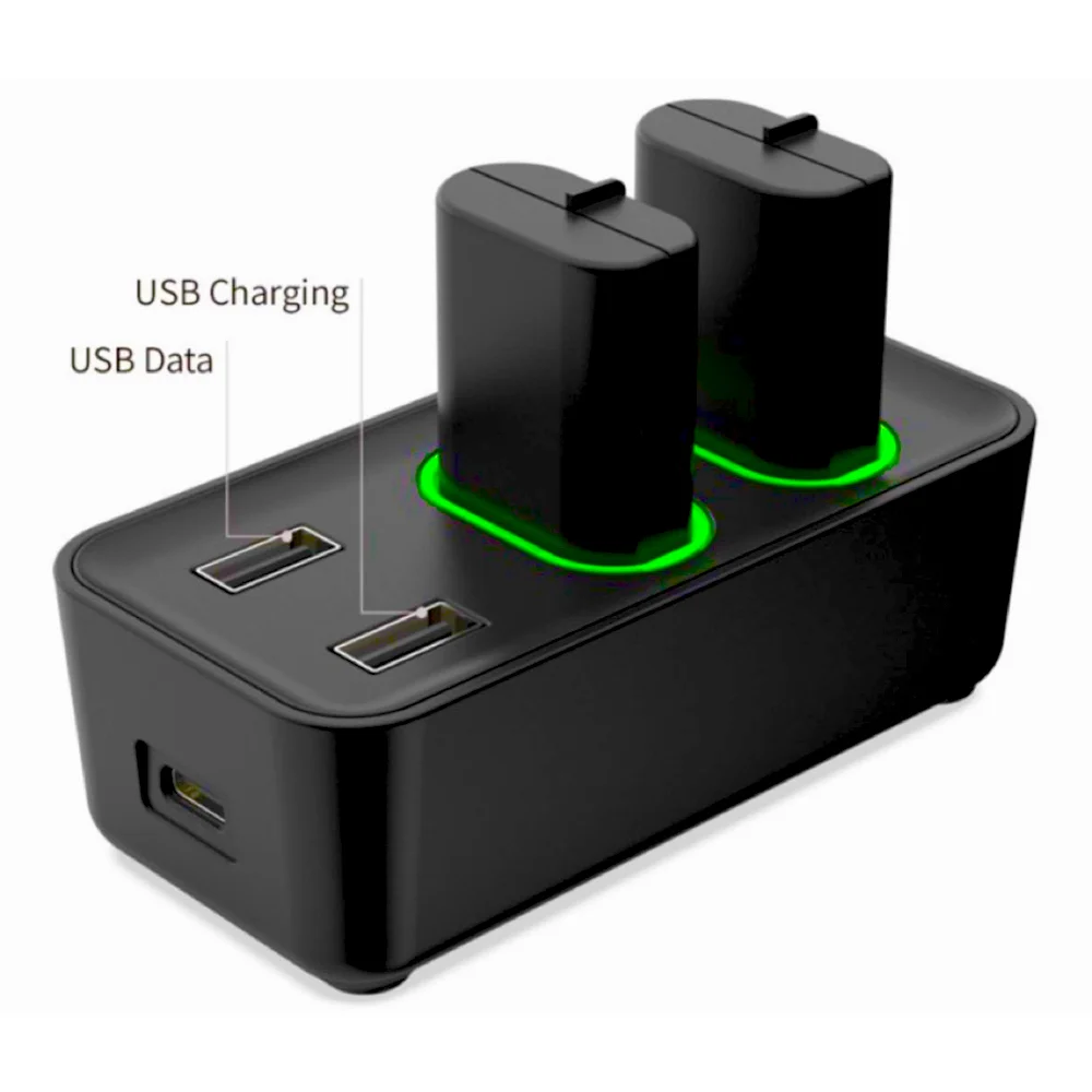 Base Dupla Para Carregador De Bateria X-box One Series S/x +2 Baterias 800mah Base Dupla Para Carregador De Bateria X-box One Series S/x +2 Baterias 800mah
