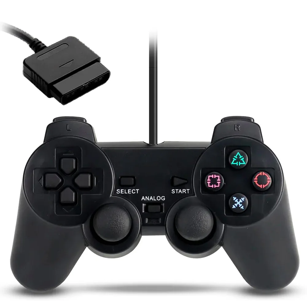 Controle Ps2 Para Play 1 E Play 2 Ps2 Compativel Joystick Dualshock Controle Ps2 Para Play 1 E Play 2 Ps2 Compativel Joystick Dualshock