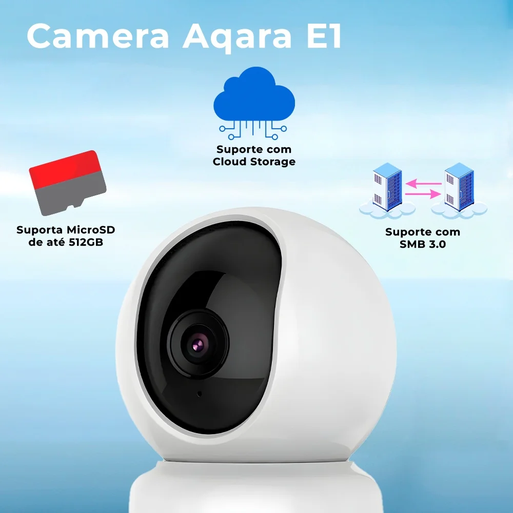 Câmera Segurança Ip Aqara E1 Alexa E Google Home Branca