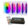 Kit 4 Fans Brancas 6 Pinos ARGB RGB C/ Controladora Controle