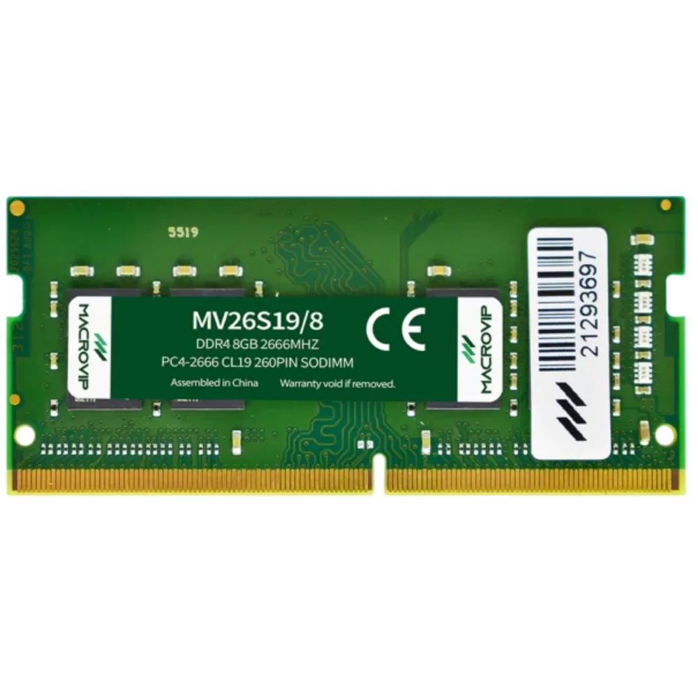 Memória Desktop Ddr4 8GB Macrovip 2666mhz PC4-21300 Cl19 Udimm Memória Desktop Ddr4 8GB Macrovip 2666mhz PC4-21300 Cl19 Udimm