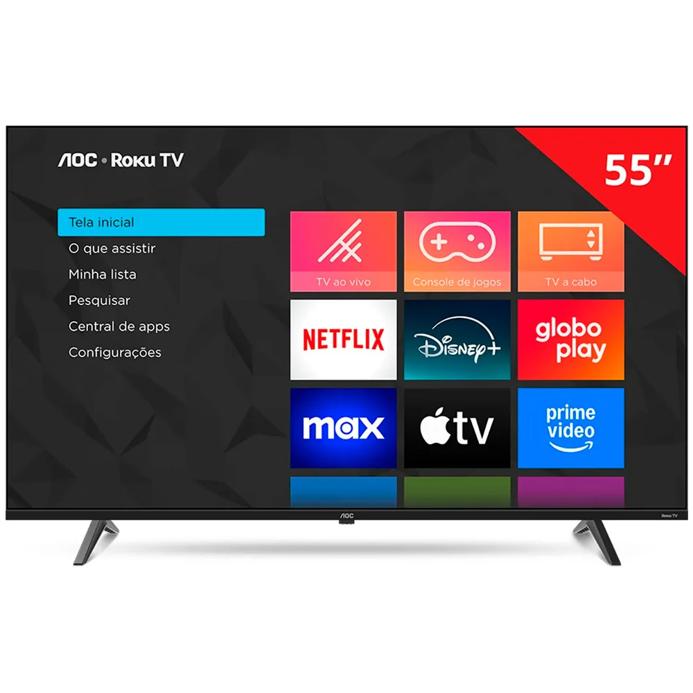 Smart Tv 55", Aoc, 4k Uhd, Roku, Hdr10, Wi-fi - 55u7045/78g