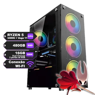 PC Gamer Ryzen 5 3400G c Placa de Vídeo Vega 11