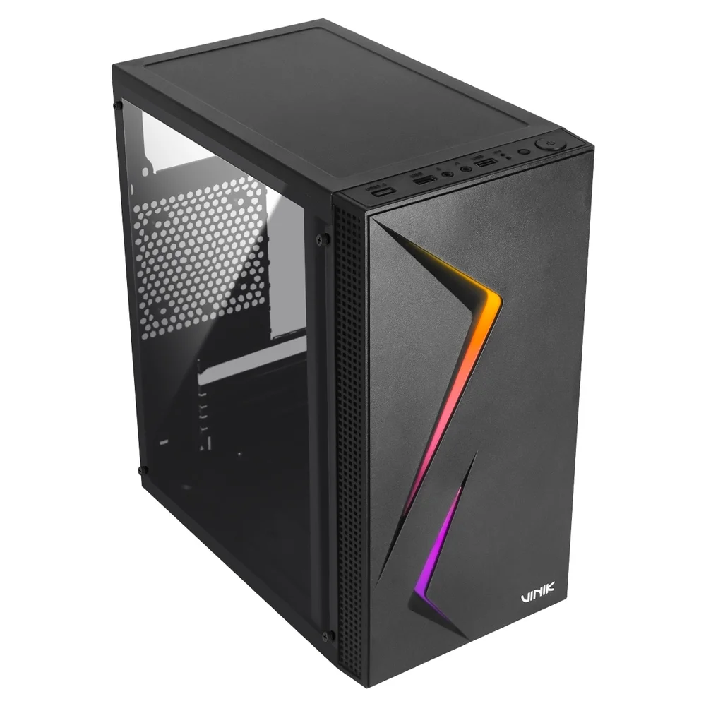 Gabinete Gamer Vinik Twin Edge Preto Lateral Acrilico - Ggteacbk Gabinete Gamer Vinik Twin Edge Preto Lateral Acrilico - Ggteacbk